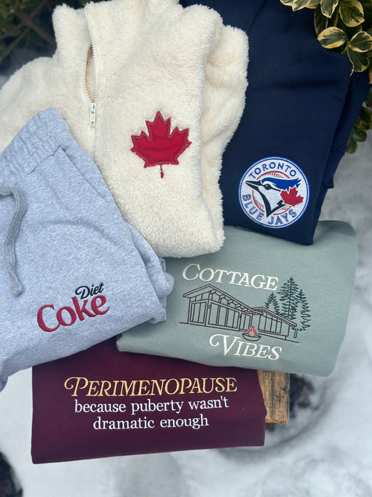 Cottage Vibes embroidered sweatshirt or hoodie