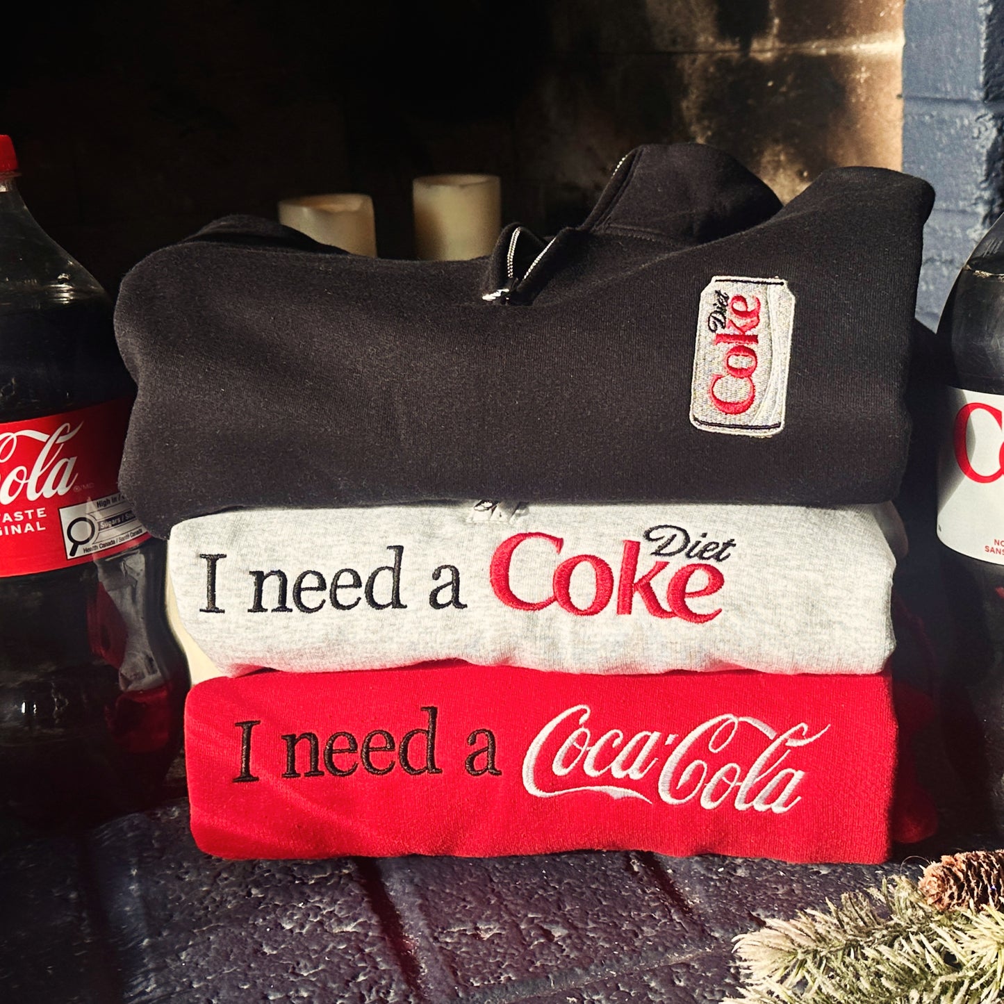 Diet Coke can embroidered top sweatshirt hoodie