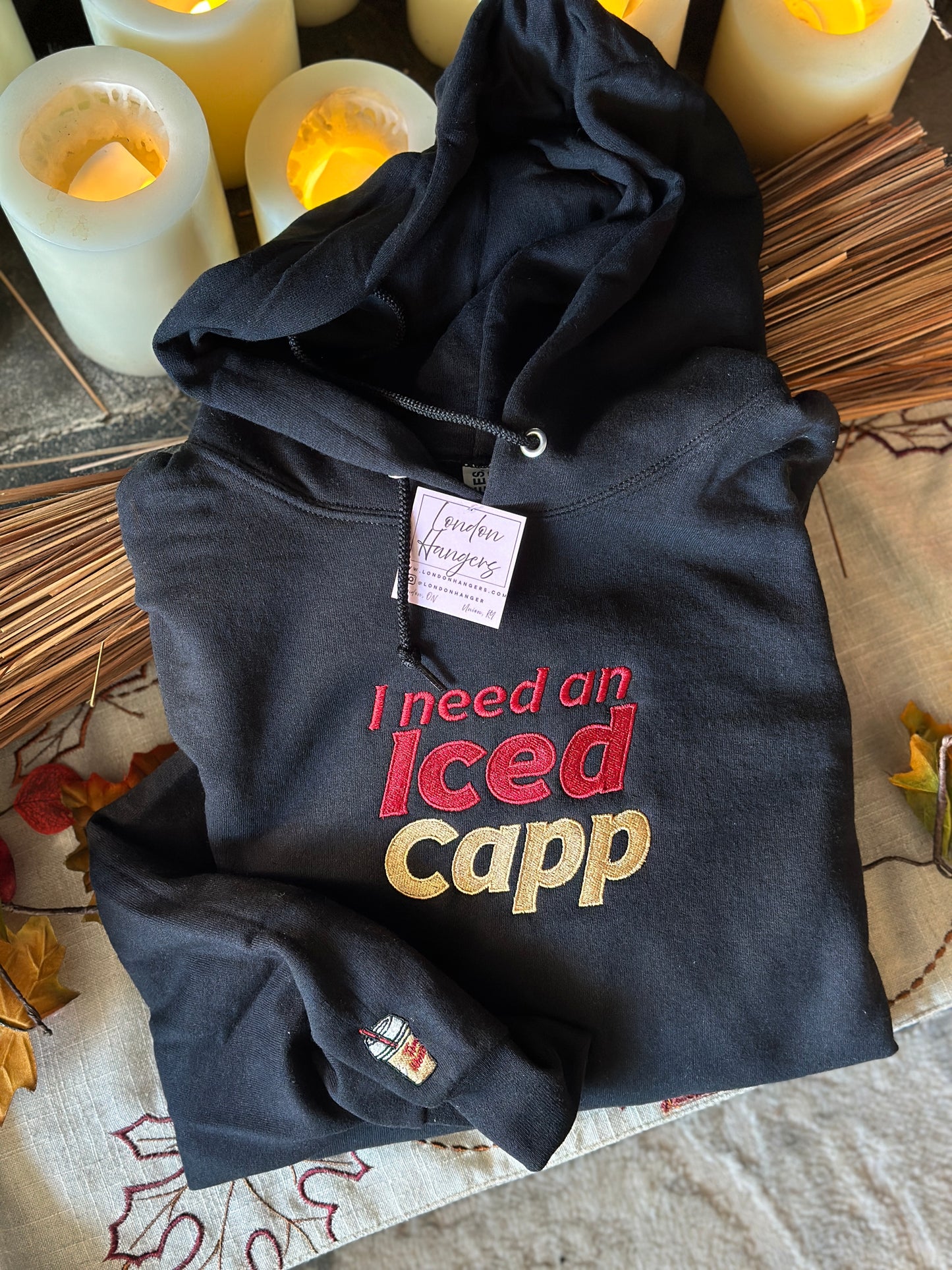 I need an Iced capp Embroidered Sweatshirt and Hoodie
