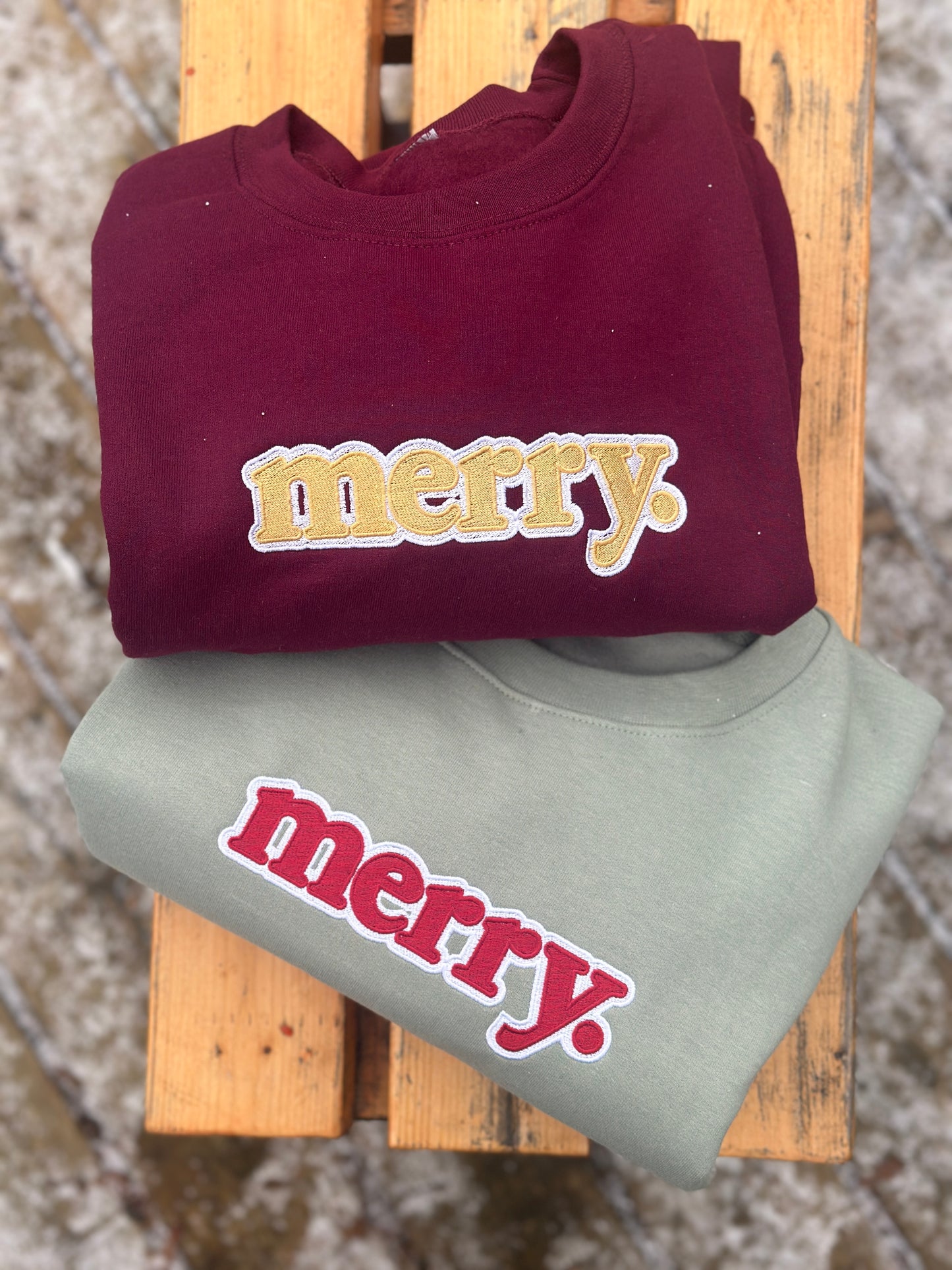 Merry. embroidered sweatshirt or hoodie